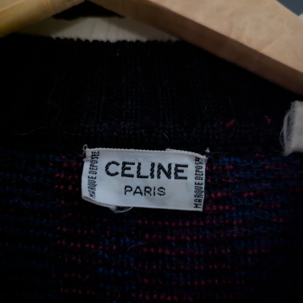 Vintage Celine Paris Plaid Long Cardigan - Picture 7 of 9